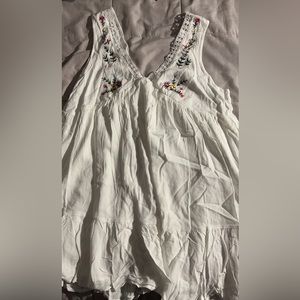 SHEIN dress, never worn, white dress with flowers, not see through, size large